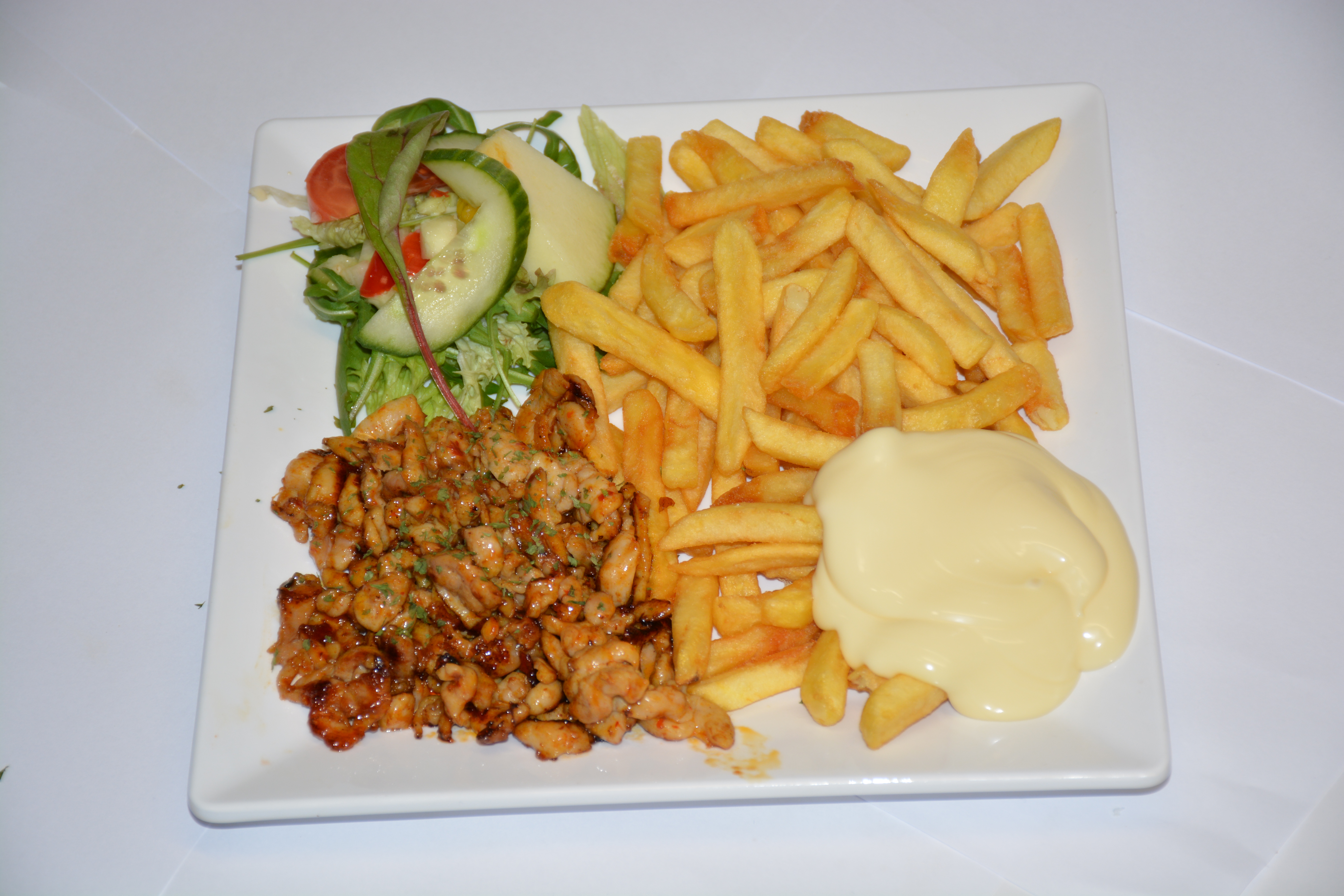 Pittige kipreepjes Menu