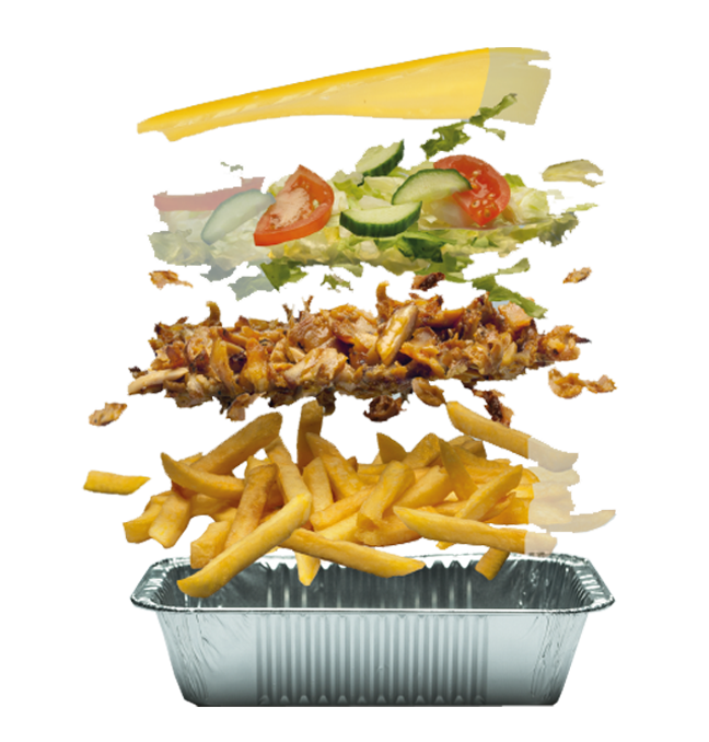 Kapsalon Döner (halal kip)