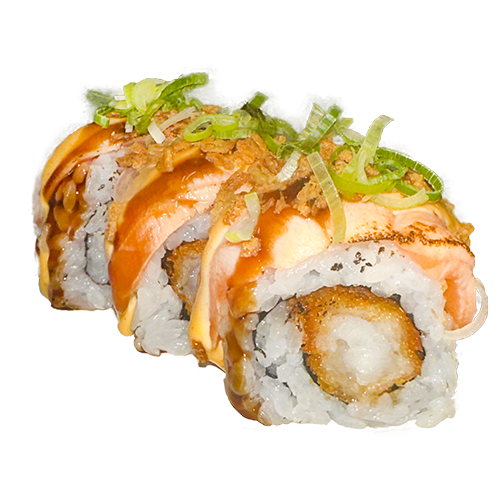 79. Flamed Salmon dragon roll (8st.)